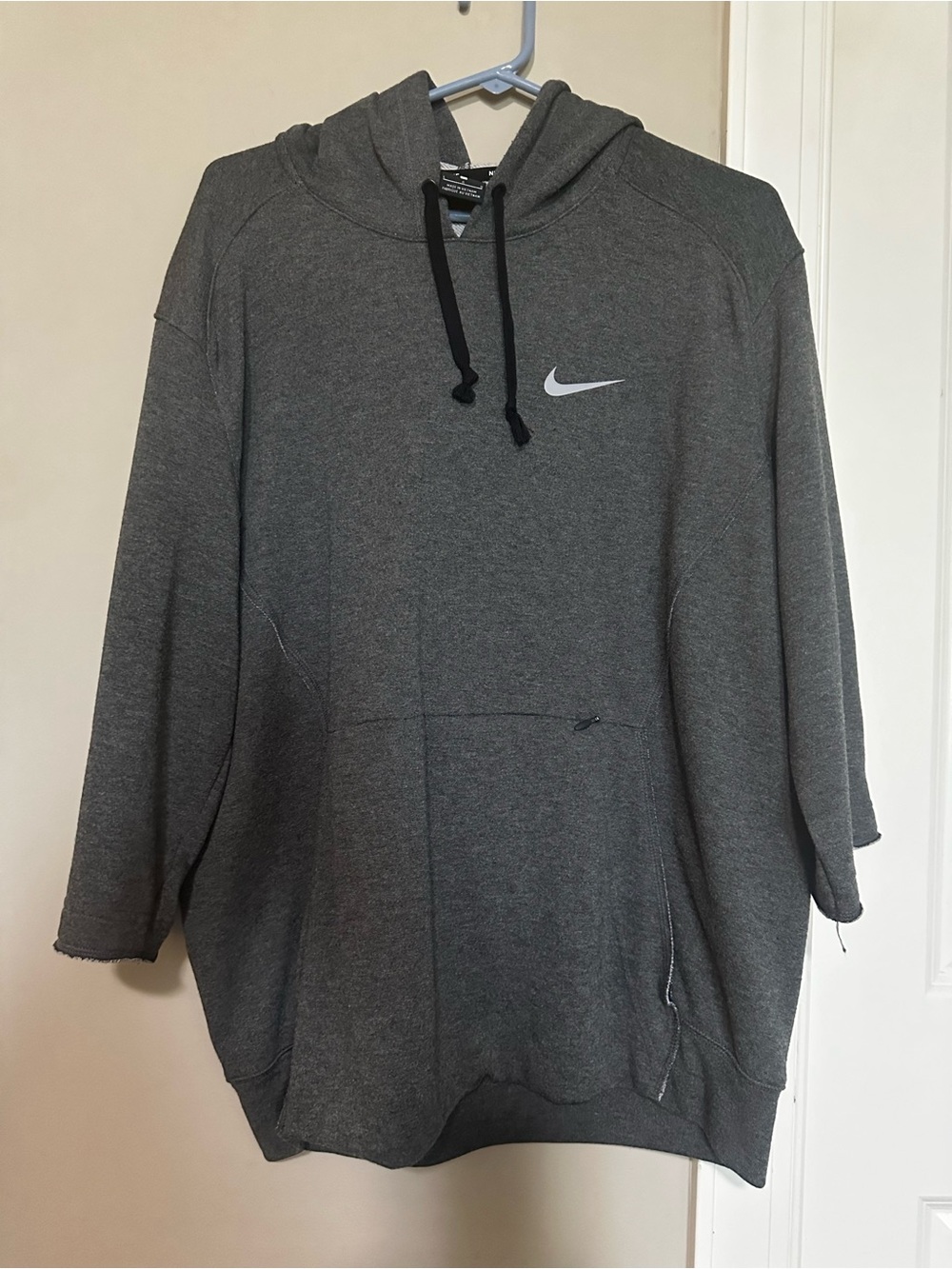 Nike Men’s Dark Gray Crewneck Hoodie with Swoosh